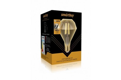 Лампа светодиодная филаментная Ретро Smartbuy ART G95Dimond-7W E27 220В 7Вт 3000К картинка 